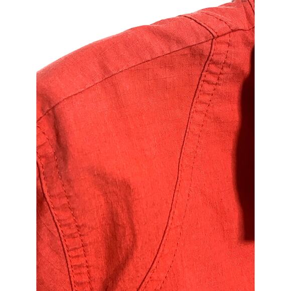 Adidas Jacket Orange Red Stripes On Cuffs Zip Front Lightweight Womens Large L - Picture 5 of 9